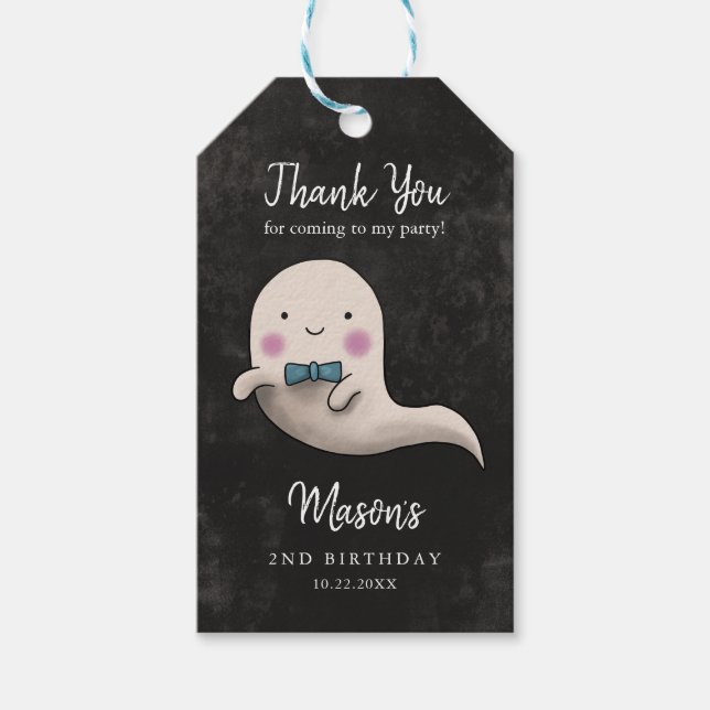 Étiquettes-cadeau Little Boo Halloween Bow Cravate Fête d'anniversai (Devant)