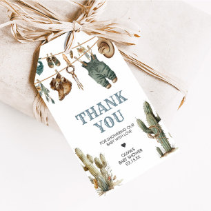Étiquettes-cadeau Little Cowboy Wild West Baby shower Favoriser Tags