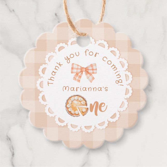 Étiquettes Cadeau Little cutie Pie 1er birtdhay Merci (Devant)