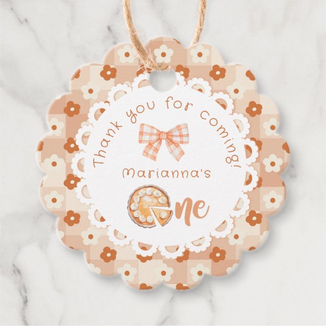 Étiquettes Cadeau Little cutie Pie 1er birtdhay Merci (Devant)