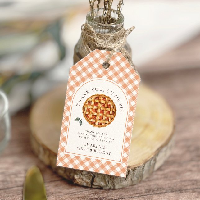 Étiquettes-cadeau Little Cutie Pie Automne 1er Anniversaire (Créateur téléchargé)