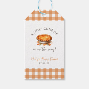 Étiquettes-cadeau Little Cutie Pie Fall Citrouille En vichy Baby sho