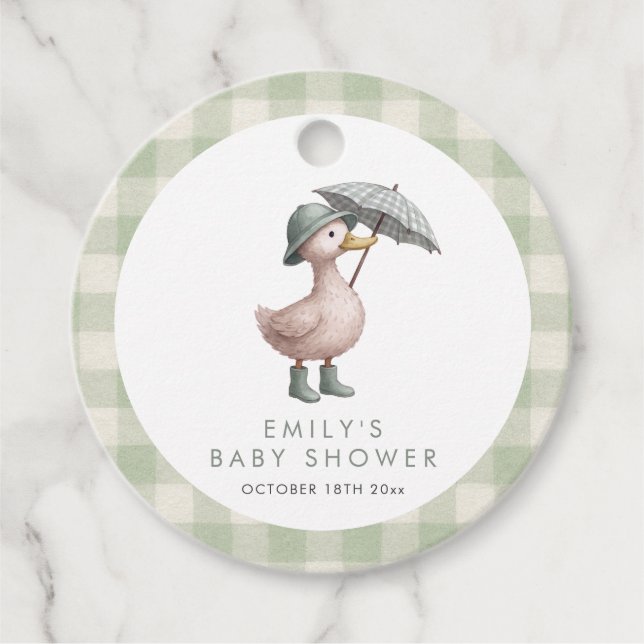 Étiquettes Cadeau Little Duckling Gender Neutral Baby Shower (Devant)