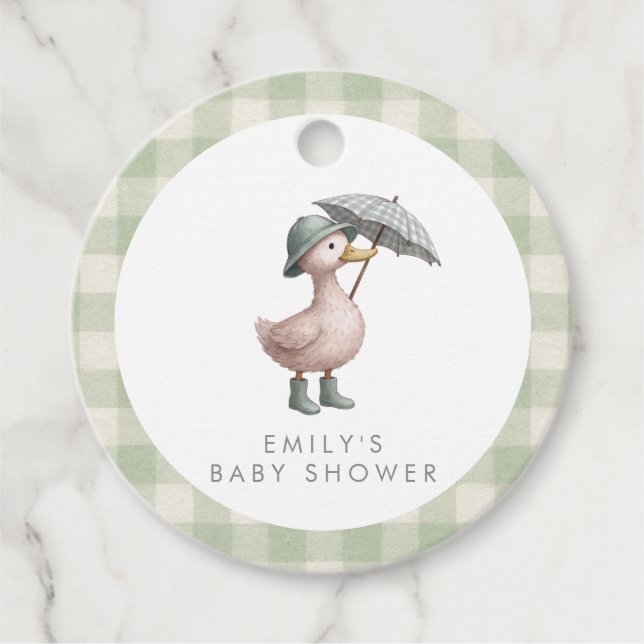 Étiquettes Cadeau Little Duckling Gender Neutral Baby Shower (Devant)