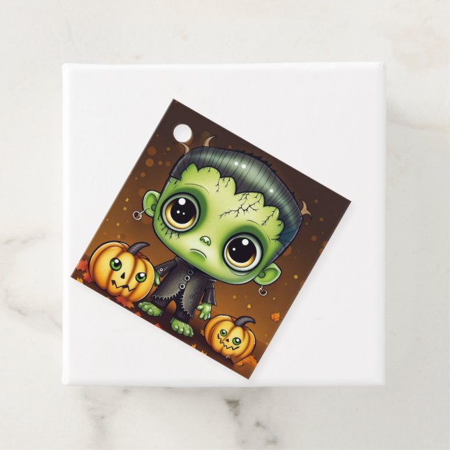 Étiquettes Cadeau Little Halloween Frankenstein (En situation)