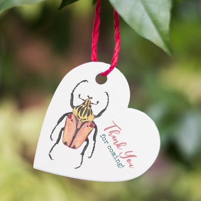 Étiquettes Cadeau Little Log Bug Baby shower rose Merci (Créateur téléchargé)