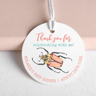 Étiquettes Cadeau Little Log Merci de  Baby shower de coléoptère ros