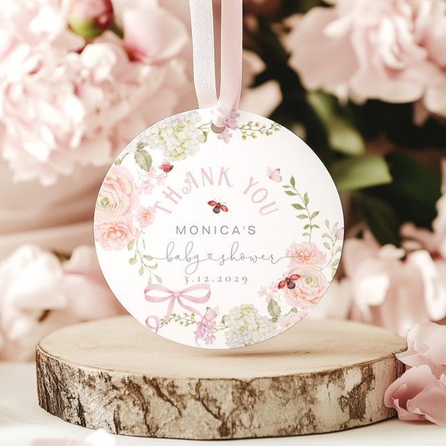 Étiquettes Cadeau Little Love Bug Wildflower Baby Shower Thank you (Créateur téléchargé)