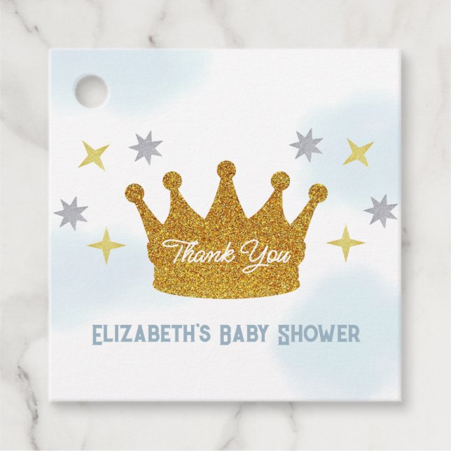 Étiquettes Cadeau Little Prince Boy Baby Shower (Devant)