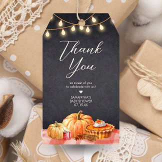 Étiquettes-cadeau Little Pumpkin Autumn Picnic Baby Shower Favor Tag