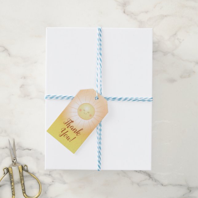 Étiquettes-cadeau Little Ray of Sunshine Baby shower (Avec de laficelle)