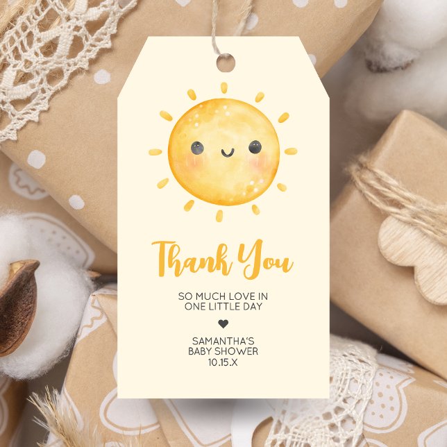 Étiquettes-cadeau Little Ray of Sunshine Baby shower Favoriser les é (Little Ray of Sunshine Boho Baby Shower Favor Tags)