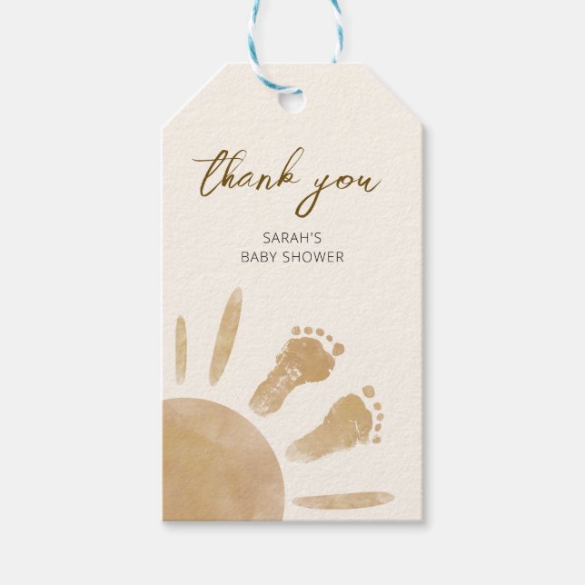 Étiquettes-cadeau Little Ray of Sunshine Boho Baby shower (Devant)