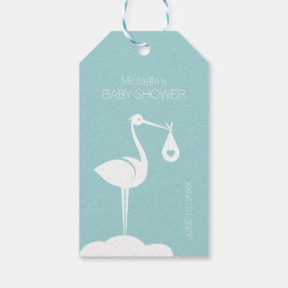 Étiquettes-cadeau Livraison de la cigogne de baby shower (Garçon)