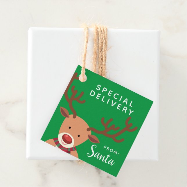 Étiquettes Cadeau Livraison spéciale de Père Noël (En situation)