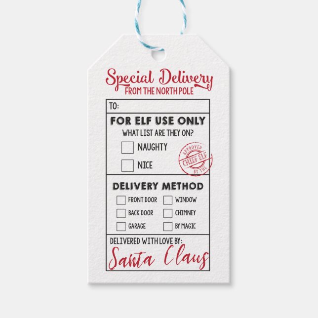 Étiquettes-cadeau Livraison spéciale du pôle Nord (Devant)