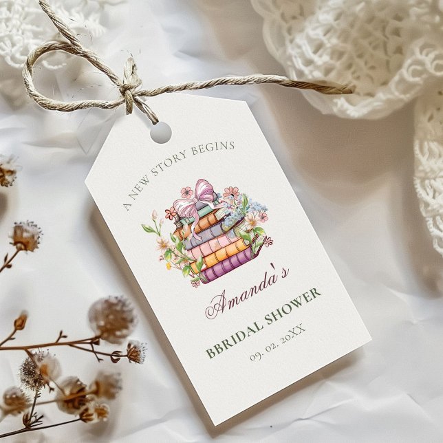 Étiquettes-cadeau Livre de conte de chapitre nouveau Shower de maria (Créateur téléchargé)