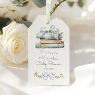 Étiquettes-cadeau Livre d'histoire Nouveau chapitre fleur sauvage bl