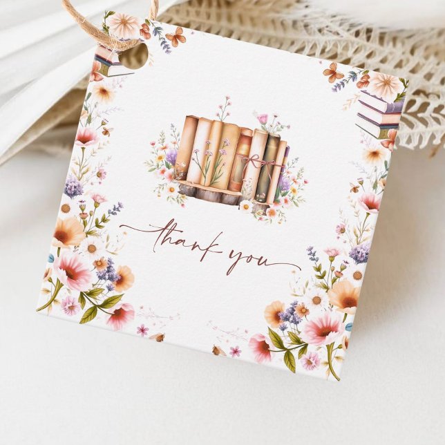 Étiquettes Cadeau Livre d'histoires à l'aquarelle Un nouveau chapitr (Créateur téléchargé)