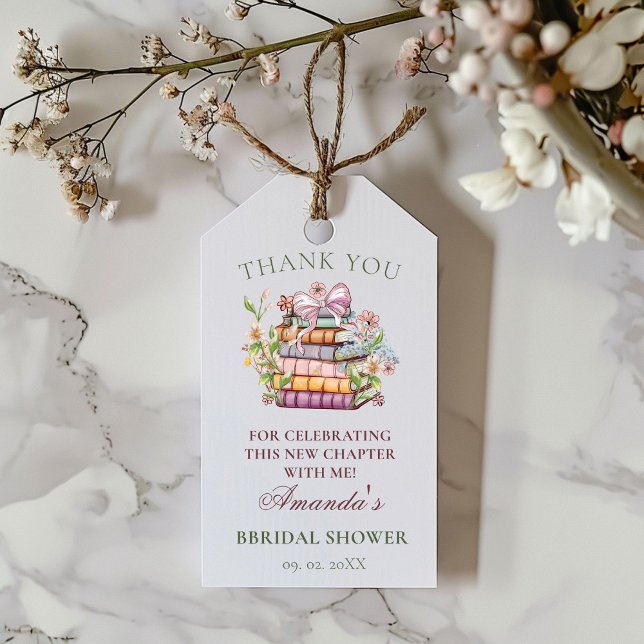 Étiquettes-cadeau Livre d'histoires de nouveau chapitre Remerciement (Créateur téléchargé)