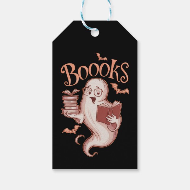 Étiquettes-cadeau Livres d'Halloween Bibliothécaire Professeur Lectu (Dos)