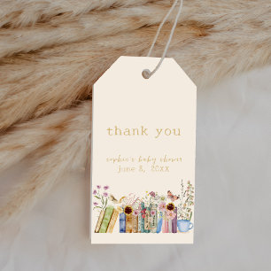 Étiquettes-cadeau Livres vintages Un Nouveau Baby shower De Chapitre