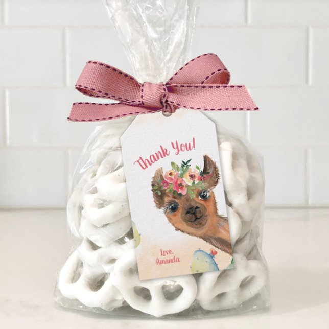 Étiquettes-cadeau Llama personnalisé (Personalized llama themed favor tag)