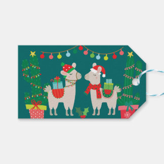 Étiquettes-cadeau Llamas de Noël
