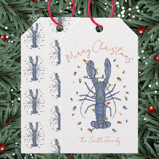 Étiquettes-cadeau Lobster Christmas Card (Créateur téléchargé)