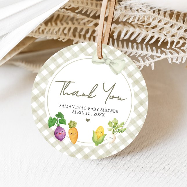 Étiquettes Cadeau Locally Grown Baby Shower (Locally Grown Baby Shower Favor Tags)