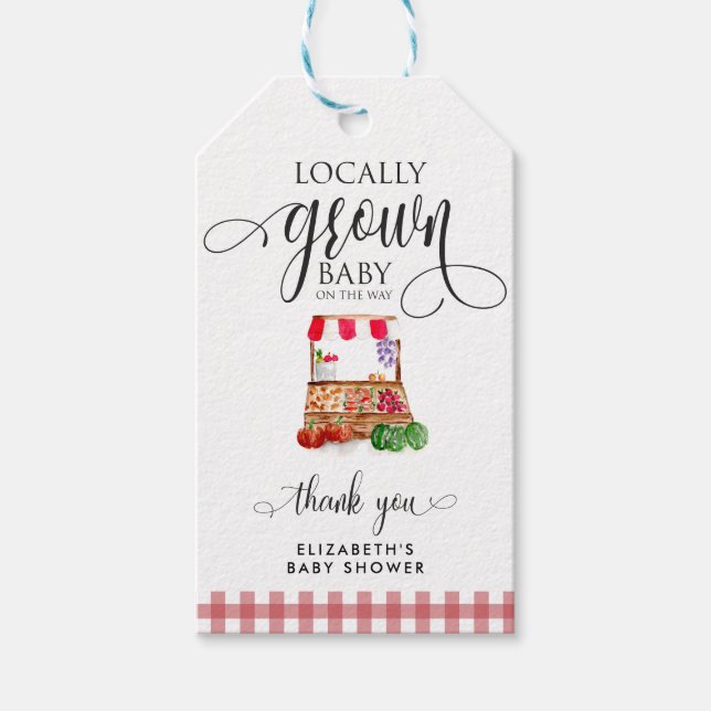 Étiquettes-cadeau Locally Grown Baby Shower Carrots Thank you (Devant)