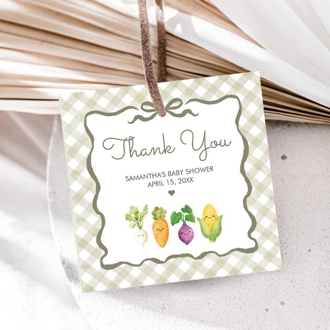 Étiquettes Cadeau Locally Grown Little Sprout Baby Shower (Locally Grown Baby Shower Favor Tags)