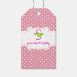 Étiquettes-cadeau Logo à pois rose 