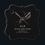 Étiquettes Cadeau Logo artisanal | Balise de suspension de produit o<br><div class="desc">Concevez une étiquette de blocage personnalisée pour faire ressortir votre marque. Doté d'un joli logo en or rose avec de la place pour votre nom d'entreprise et message. Peut être utilisé pour des produits étiquettes ou du matériel promotionnel de marque. Ces étiquettes sont idéales pour les cadeaux ou les échanges...</div>