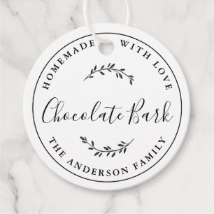 Étiquettes Cadeau Logo Botanique Élégant Cadeau de Pâtisserie Maison