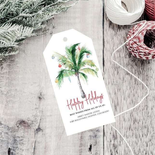 Étiquettes-cadeau Logo d'affaires Happy Holidays Company (Créateur téléchargé)