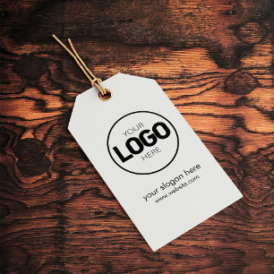 Étiquettes-cadeau Logo de l'entreprise - Balises Gris et Noir