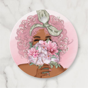 Étiquettes Cadeau Logo de l'entreprise de cheveux et ongles floraux