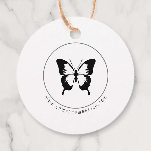 Étiquettes Cadeau Logo de papillon noir (Dos)
