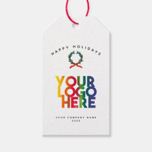 Étiquettes-cadeau Logo d'entreprise de Noël simple couronne Vintage