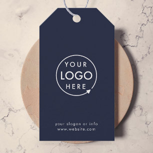 Étiquettes-cadeau Logo d'entreprise   Marque professionnelle bleu ma