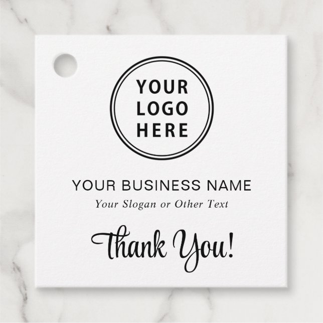 Étiquettes Cadeau Logo d'entreprise Merci (Devant)