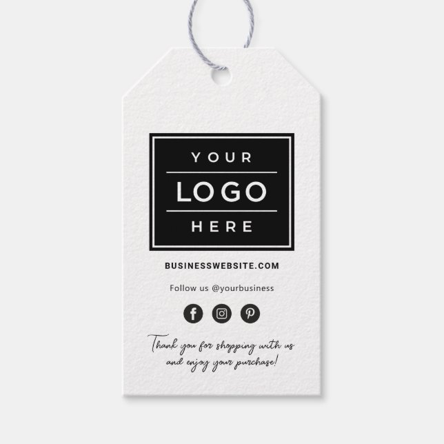 Étiquettes-cadeau Logo d'entreprise personnalisé avec produit de méd (Devant)