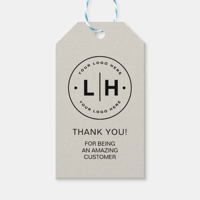 Étiquettes-cadeau Logo d'entreprise personnalisé promotionnel (Devant)