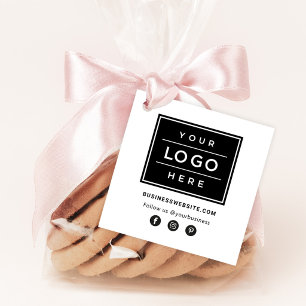 Étiquettes Cadeau Logo d'entreprise personnalisé sur fond blanc pour