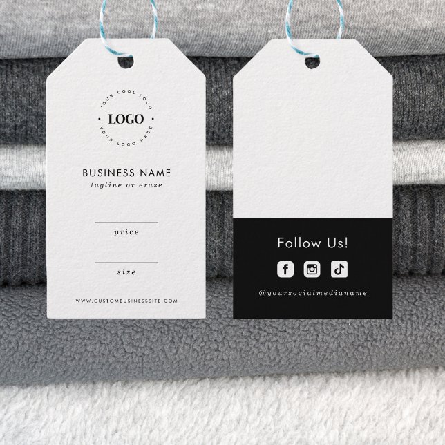 Étiquettes-cadeau Logo d'entreprise personnalisé Taille du prix Médi (Créateur téléchargé)