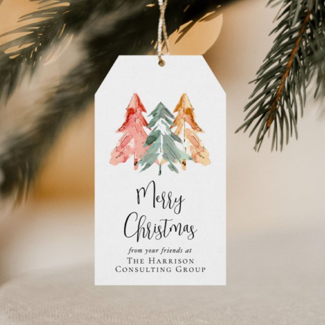 Étiquettes-cadeau Logo d'entreprise QR Code Joyeux Noël (Créateur téléchargé)