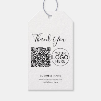 Étiquettes-cadeau Logo d'entreprise simple et code QR Merci