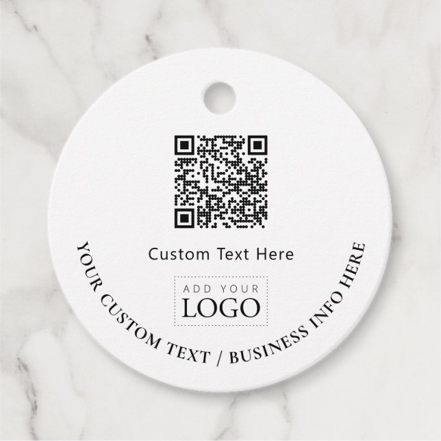 Étiquettes Cadeau Logo d'entreprise simple QR Code promotionnel (Devant)