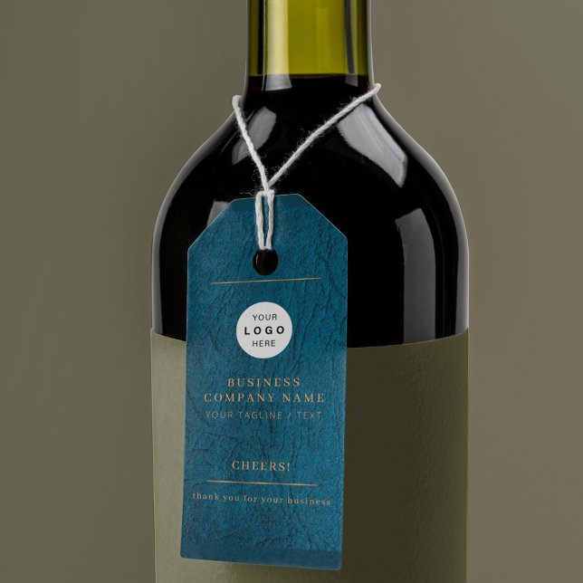 Étiquettes-cadeau Logo élégant teintée personnalisée cheers bouteill (Créateur téléchargé)
